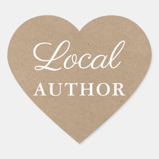 Kraft Local Author Writer Book Promo Heart Herz-Aufkleber (Vorderseite)