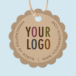 Kraft-Logo-Hang-Tags mit String-Round-Scalloped Geschenkanhänger