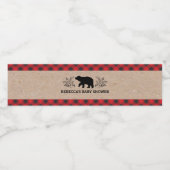 Kraft Lumberjack Bear Baby Dusche Wasserflaschenetikett (Einzelnes Label)