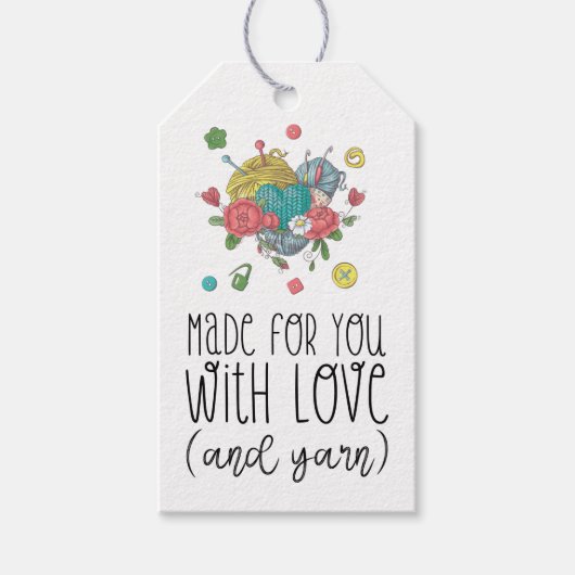 KRAFT Made for you with Liebe and Yarn Crochet Geschenkanhänger (Vorderseite)