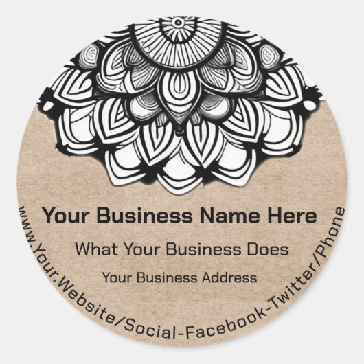 Kraft Mandala Runder Aufkleber (Vorderseite)