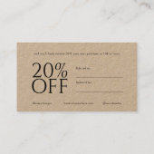 Kraft Minimalistische Typografie Ein Freund Empfehlungskarte (Rückseite)