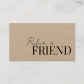 Kraft Minimalistische Typografie Ein Freund Empfehlungskarte (Vorderseite)