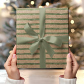 Kraft mit grünen Streifen Wasserfarbe Geschenkpapier