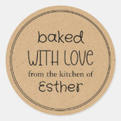 Kraft mit Liebe gebacken Runder Aufkleber (Vorderseite)