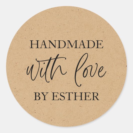 Kraft mit Liebe gemacht Runder Aufkleber (Vorderseite)