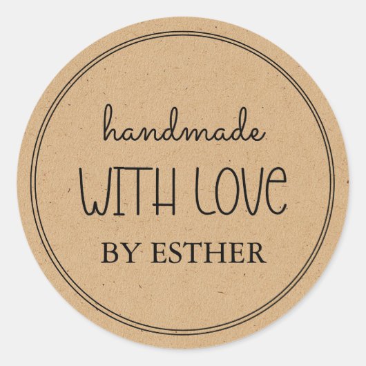 Kraft mit Liebe gemacht Runder Aufkleber (Vorderseite)