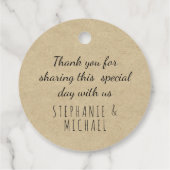 Kraft Modern Beach Simple Jungle Leaf Wedding Geschenkanhänger (Rückseite)