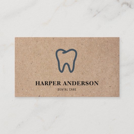 Kraft Modern Black Beruflich Dental Care Visitenkarte (Vorderseite)