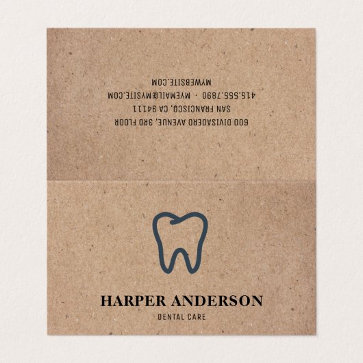 Kraft Modern Black Beruflich Dental Care Visitenkarten (Außenseite Aufgefaltet)
