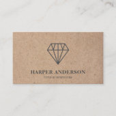 Kraft Modern Black Diamond Beruflich Visitenkarte (Vorderseite)