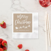 Kraft Modern Brush Script Weihnachten Serviette (Beispiel)