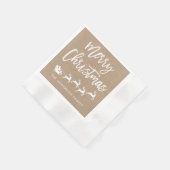 Kraft Modern Brush Script Weihnachten Serviette (Ecke)