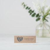 Kraft Modern Coffee Shop Beruflich Mini Visitenkarte (Stehend Vorderseite)