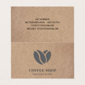 Kraft Modern Coffee Shop Beruflich Visitenkarten (Außenseite Aufgefaltet)