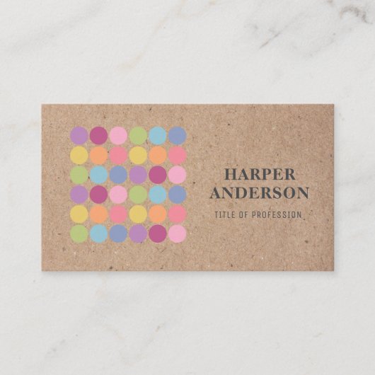 Kraft Modern Colorful Macarons Bäckerei Profession Visitenkarte (Vorderseite)