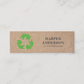 Kraft Modern Green Öko Recycelte Beruflich Mini Visitenkarte (Vorderseite)