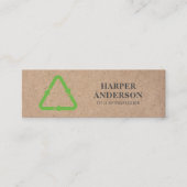 Kraft Modern Green Öko Recycelte Beruflich Mini Visitenkarte (Vorderseite)