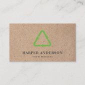 Kraft Modern Green Öko Recycelte Beruflich Visitenkarte (Vorderseite)