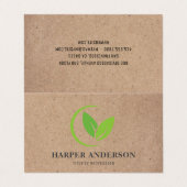 Kraft Modern Minimal Green Öko Beruflich Visitenkarten (Außenseite Aufgefaltet)