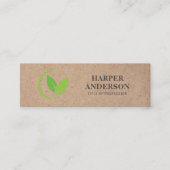 Kraft Modern minimalgrüne Öko Beruflich Mini Visitenkarte (Vorderseite)