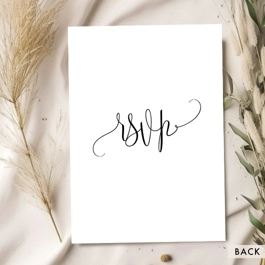 Kraft, modern rustikal, Script mit Mahlzeiten RSVP Karte