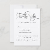 Kraft, modern rustikal, Script mit Mahlzeiten RSVP Karte (Vorderseite)