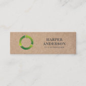 Kraft Modern Simple Green Öko Beruflich Mini Visitenkarte (Vorderseite)