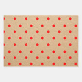 Kraft Moderne rote Weihnachtssteine und Streifen Geschenkpapier Set (Vorderseite 2)