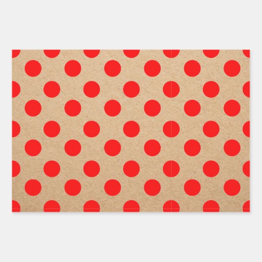 Kraft Moderne rote Weihnachtssteine und Streifen Geschenkpapier Set (Vorderseite)