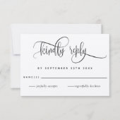 Kraft, moderne rustikale, Script Wedding RSVP Card (Vorderseite)