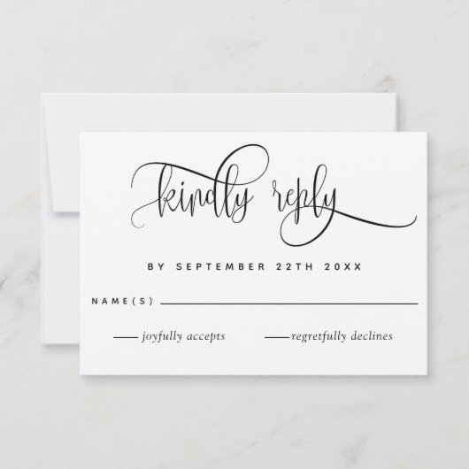 Kraft, moderne rustikale, Script Wedding RSVP Card Karte (Vorderseite)