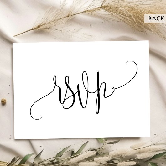 Kraft, moderne rustikale, Script Wedding RSVP Card Karte