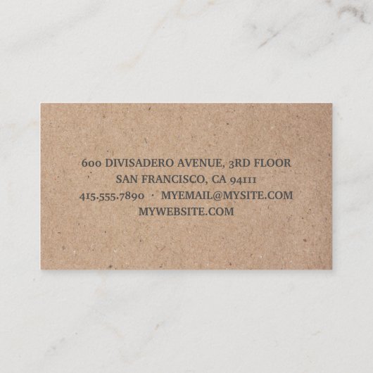 Kraft Moderner Minimaler Grüner Olivenbaum Berufli Visitenkarte (Rückseite)