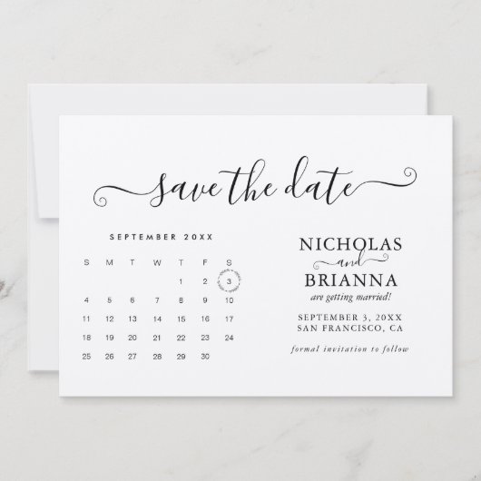 Kraft Moderner Minimalistischer Budgetkalender Chi Save The Date (Vorderseite)