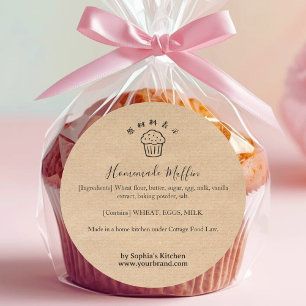 Kraft-Muffin-Zutat-Bäckerei-Produkt Runder Aufkleber