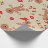 Kraft Niedlich Gingerbread Man Candy Cane Weihnach Geschenkpapier (Ecke)
