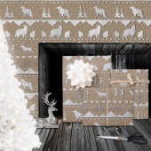 Kraft Nordic Sweater Winter Animals angehoben Silb Geschenkpapier Set