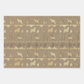 Kraft Nordic Sweater Winter Animals erhöhen Gold Geschenkpapier Set (Vorderseite 3)