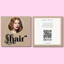 Kraft Organischer Foto-Friseur QR Socials Quadrat