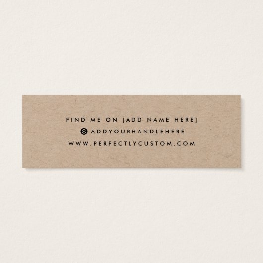 Kraft paper add logo stud earring display card (Rückseite)
