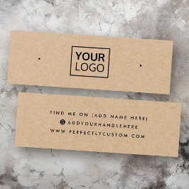Kraft paper add logo stud earring display card