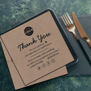 Kraft Paper Add Logo Vielen Dank für Ihr Interesse Quadratische Visitenkarte