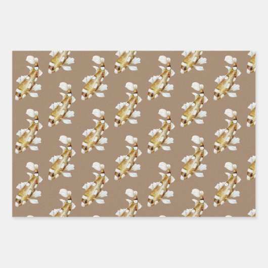 Kraft Paper Aquarellmeerschildkröte & Fische Geschenkpapier Set (Vorderseite 2)