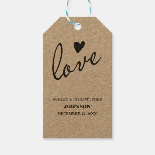Kraft Paper Bevorzuge Tags - Liebe Geschenkanhänger