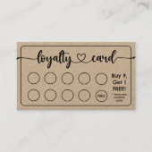 Kraft Paper Café Kaffee Shop hinzufügen Logo Treuekarte (Vorderseite)