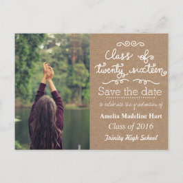 Kraft Paper Class of 2016 | Save the Date Foto Ankündigungspostkarte