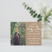 Kraft Paper Class of 2016 | Save the Date Foto Ankündigungspostkarte (Stehend Vorderseite)