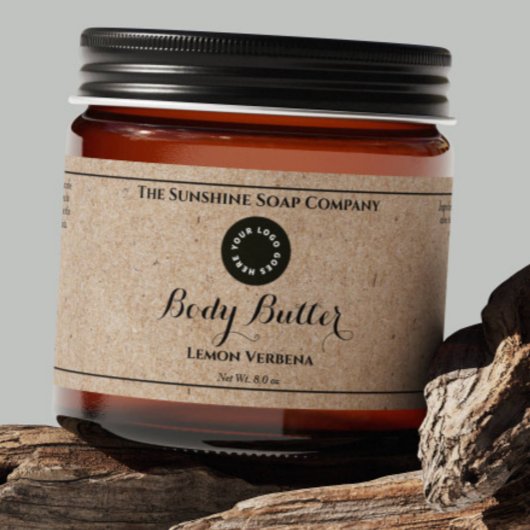 Kraft Paper Cosmetics Jar Label with Logo Wasserflaschenetikett