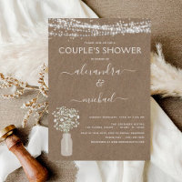 Kraft Paper Couple Dusche rustikale Einladung